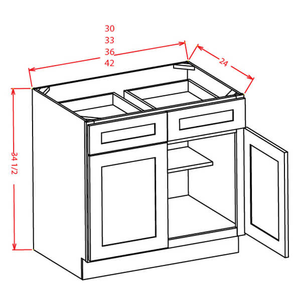 Double Door Double Drawer Bases